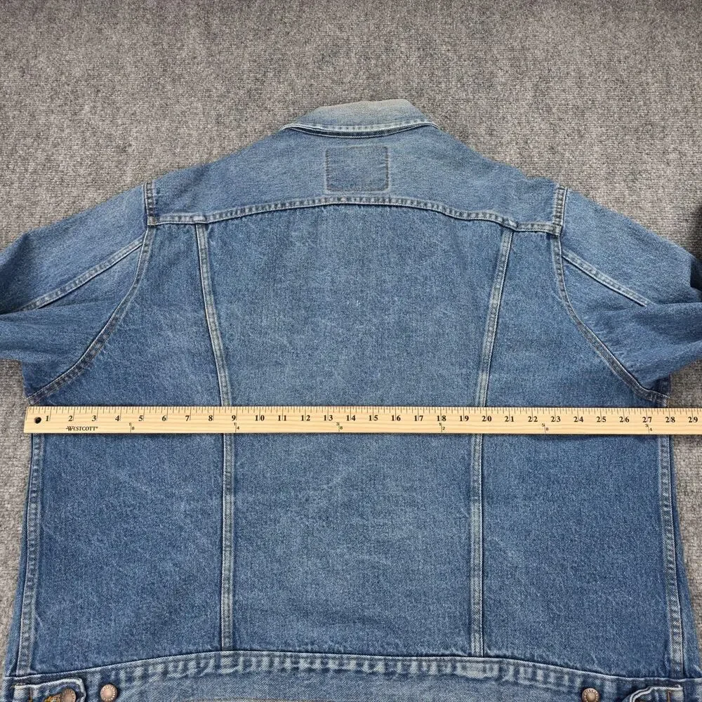 Dickies Branders Denim Jacket Mens XXL Blue Trucker Vintage Distressed Workwear